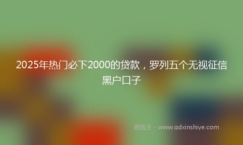 2025年热门必下2000的贷款，罗列五个无视征信黑户口子