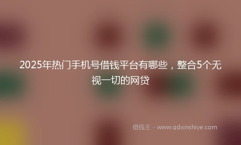 2025年热门手机号借钱平台有哪些，整合5个无视一切的网贷