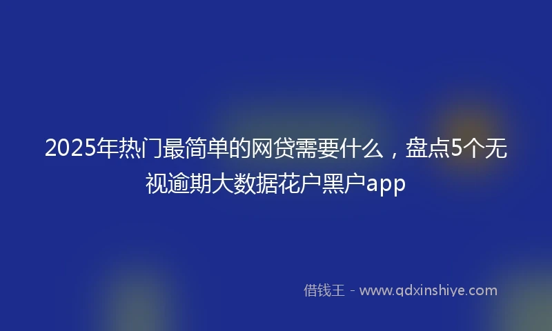 2025年热门最简单的网贷需要什么，盘点5个无视逾期大数据花户黑户app