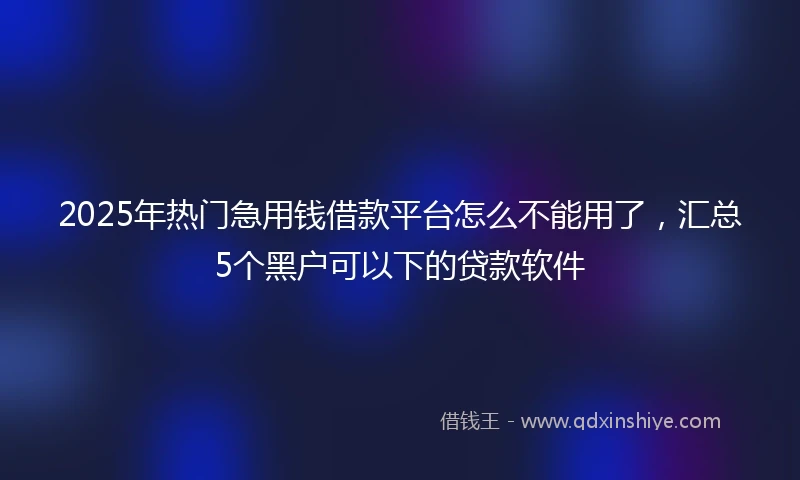 2025年热门急用钱借款平台怎么不能用了，汇总5个黑户可以下的贷款软件
