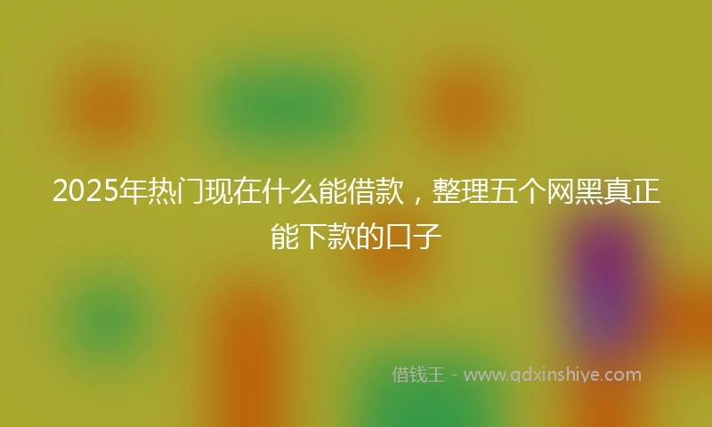 2025年热门现在什么能借款，整理五个网黑真正能下款的口子