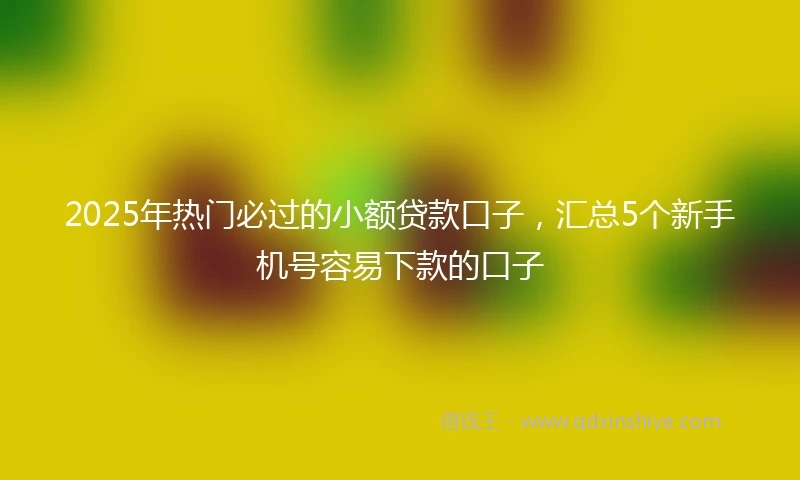 2025年热门必过的小额贷款口子，汇总5个新手机号容易下款的口子