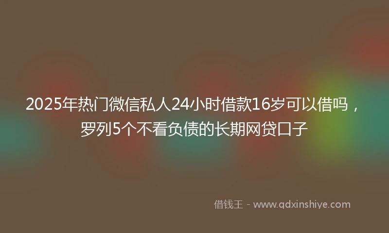 2025年热门微信私人24小时借款16岁可以借吗，罗列5个不看负债的长期网贷口子