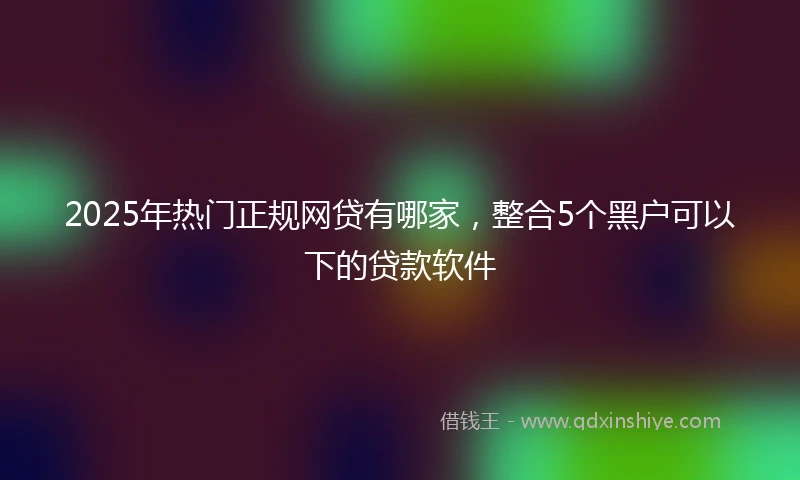 2025年热门正规网贷有哪家，整合5个黑户可以下的贷款软件