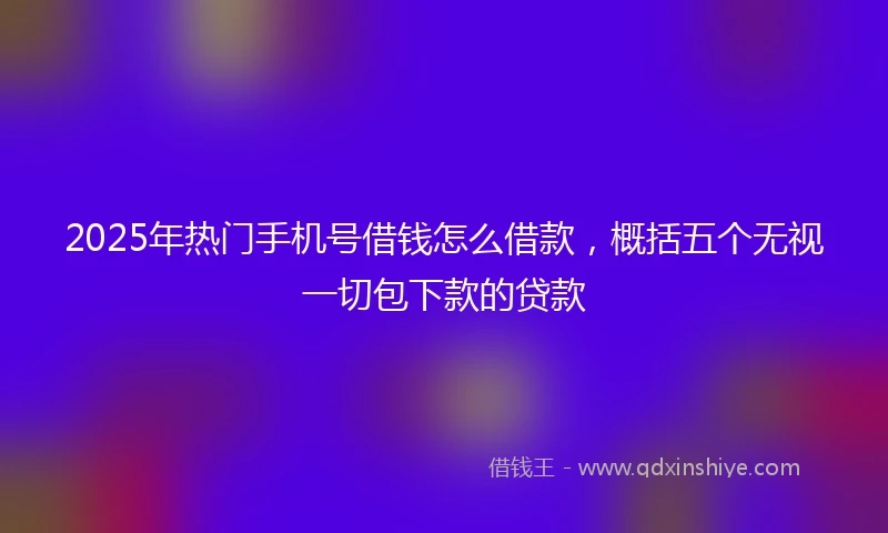 2025年热门手机号借钱怎么借款，概括五个无视一切包下款的贷款