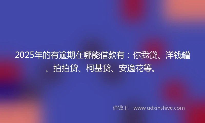 2025年的有逾期在哪能借款有：你我贷、洋钱罐、拍拍贷、柯基贷、安逸花等。