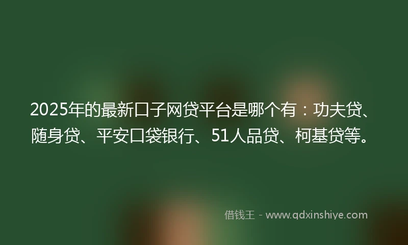 2025年的最新口子网贷平台是哪个有：功夫贷、随身贷、平安口袋银行、51人品贷、柯基贷等。