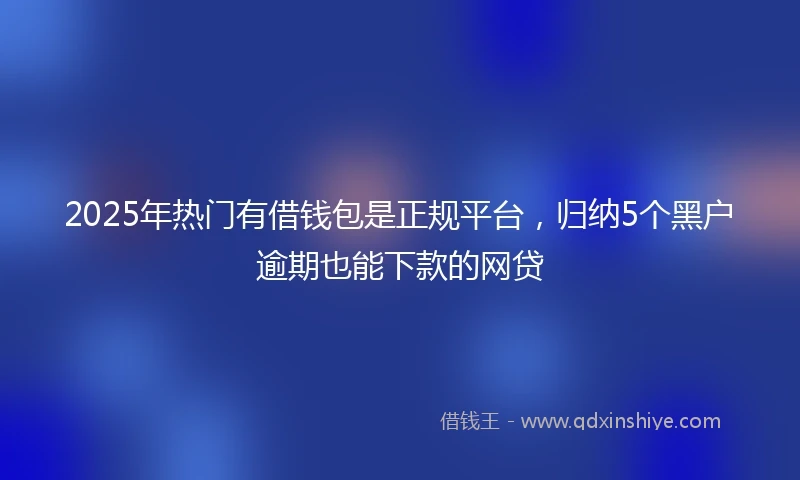 2025年热门有借钱包是正规平台，归纳5个黑户逾期也能下款的网贷