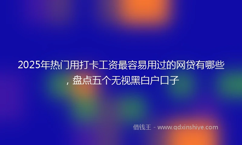2025年热门用打卡工资最容易用过的网贷有哪些，盘点五个无视黑白户口子
