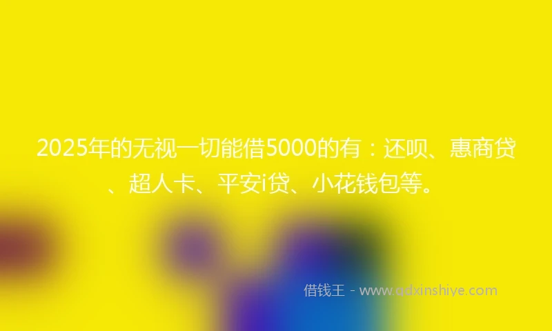 2025年的无视一切能借5000的有：还呗、惠商贷、超人卡、平安i贷、小花钱包等。