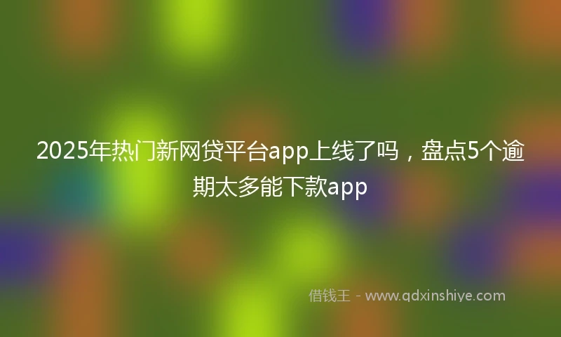 2025年热门新网贷平台app上线了吗，盘点5个逾期太多能下款app