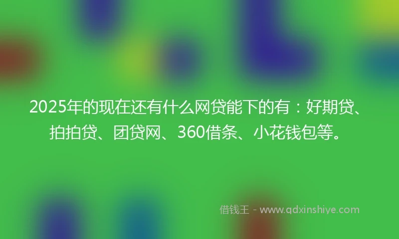 2025年的现在还有什么网贷能下的有：好期贷、拍拍贷、团贷网、360借条、小花钱包等。