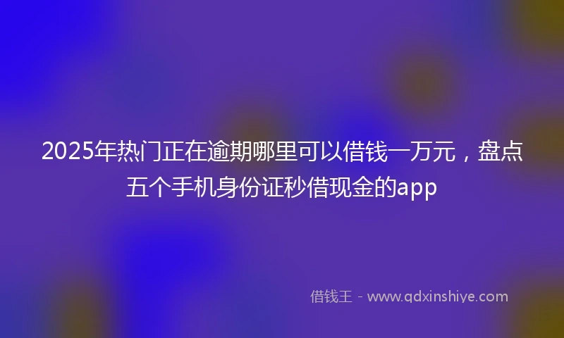 2025年热门正在逾期哪里可以借钱一万元，盘点五个手机身份证秒借现金的app