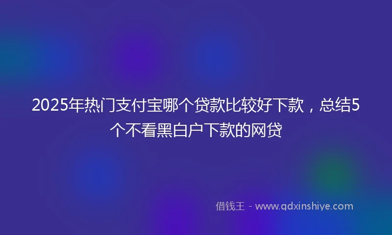 2025年热门支付宝哪个贷款比较好下款，总结5个不看黑白户下款的网贷