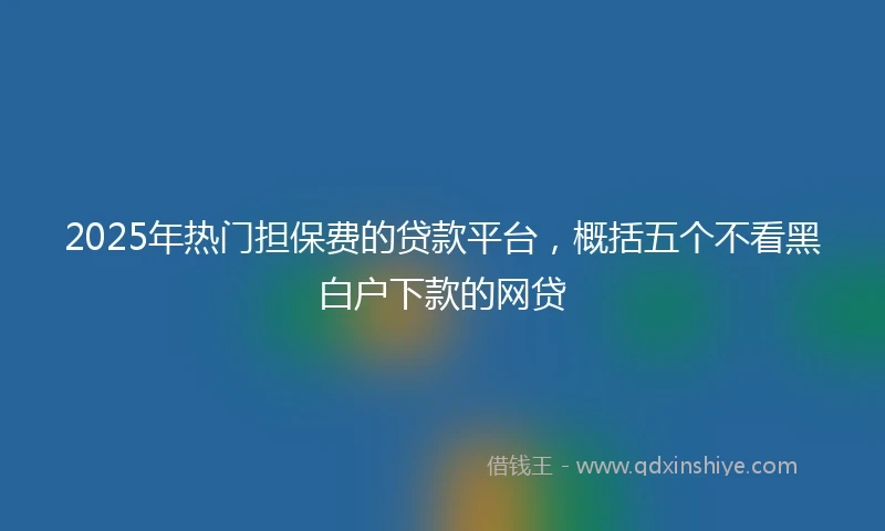 2025年热门担保费的贷款平台，概括五个不看黑白户下款的网贷