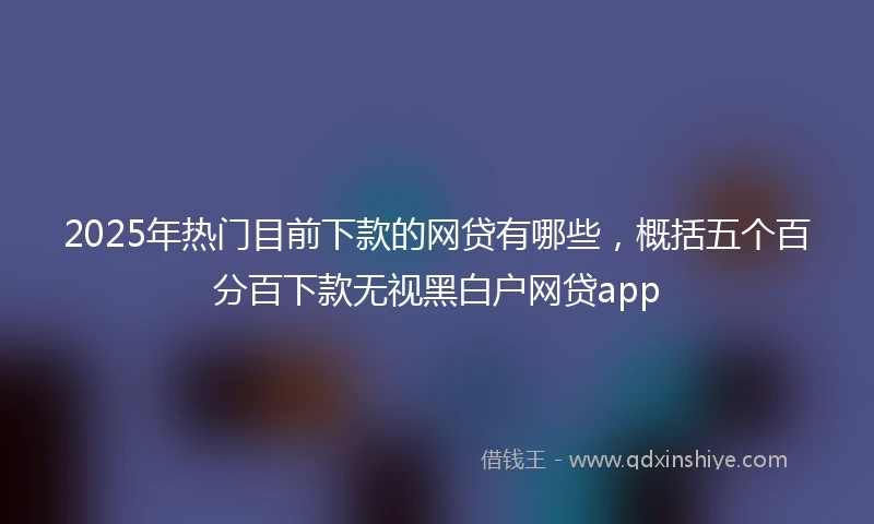 2025年热门目前下款的网贷有哪些，概括五个百分百下款无视黑白户网贷app