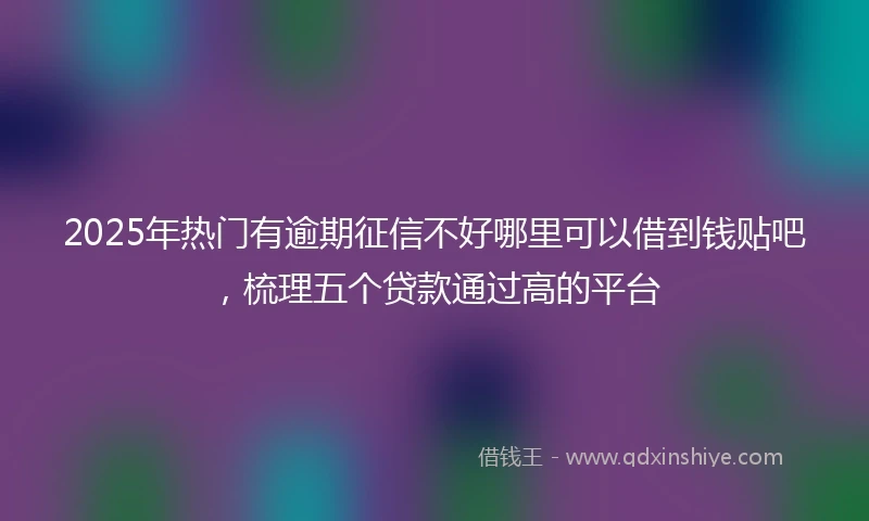 2025年热门有逾期征信不好哪里可以借到钱贴吧，梳理五个贷款通过高的平台