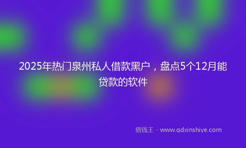 2025年热门泉州私人借款黑户，盘点5个12月能贷款的软件
