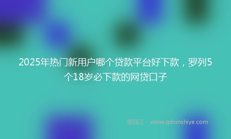 2025年热门新用户哪个贷款平台好下款，罗列5个18岁必下款的网贷口子