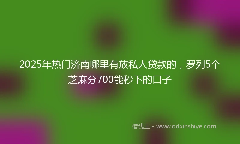 2025年热门济南哪里有放私人贷款的,罗列5个芝麻分700能秒下的口子