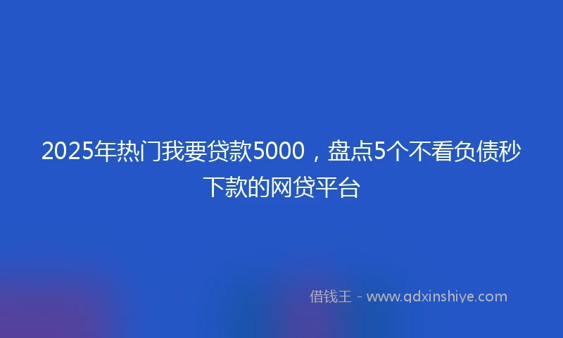 2025年热门我要贷款5000，盘点5个不看负债秒下款的网贷平台