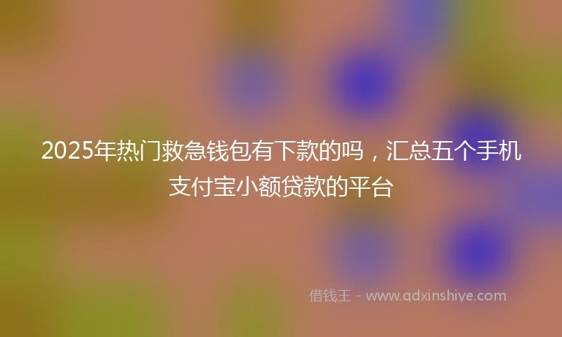 2025年热门救急钱包有下款的吗，汇总五个手机支付宝小额贷款的平台
