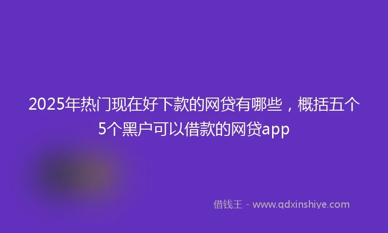 2025年热门现在好下款的网贷有哪些，概括五个5个黑户可以借款的网贷app