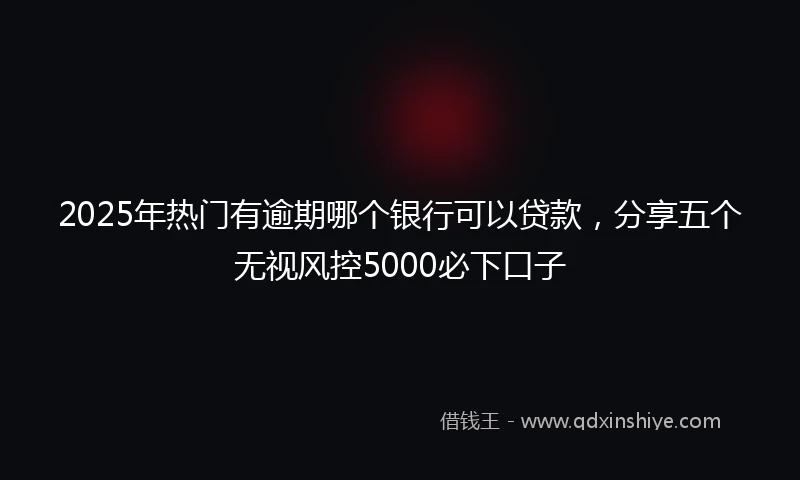 2025年热门有逾期哪个银行可以贷款，分享五个无视风控5000必下口子