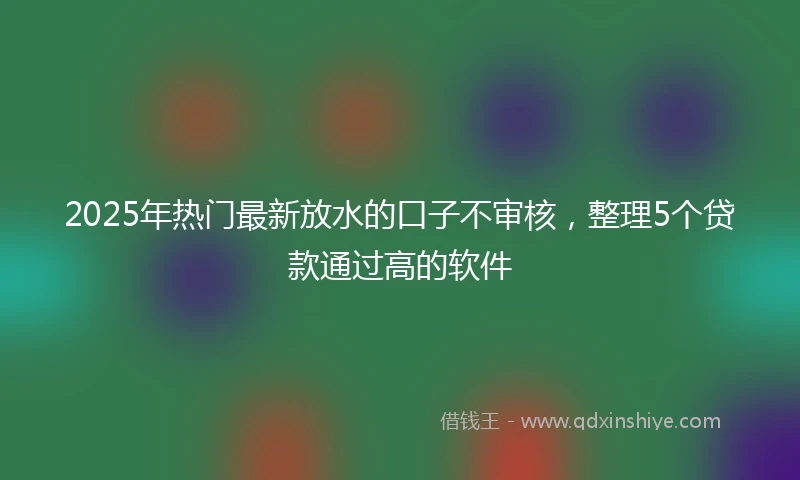 2025年热门最新放水的口子不审核，整理5个贷款通过高的软件