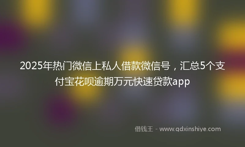 2025年热门微信上私人借款微信号，汇总5个支付宝花呗逾期万元快速贷款app