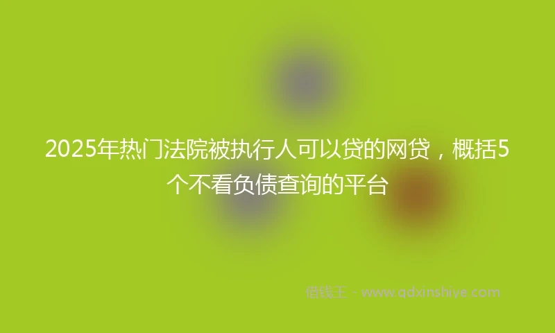 2025年热门法院被执行人可以贷的网贷，概括5个不看负债查询的平台
