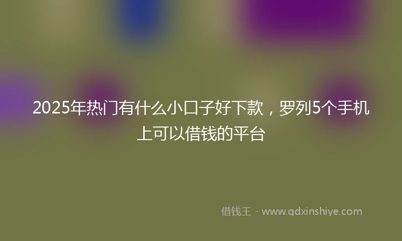 2025年热门有什么小口子好下款，罗列5个手机上可以借钱的平台