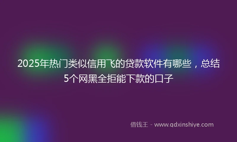 2025年热门类似信用飞的贷款软件有哪些，总结5个网黑全拒能下款的口子