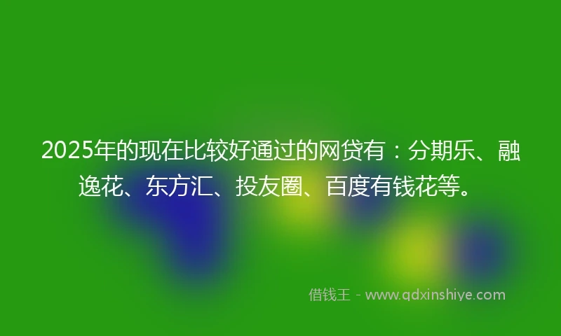 2025年的现在比较好通过的网贷有：分期乐、融逸花、东方汇、投友圈、百度有钱花等。