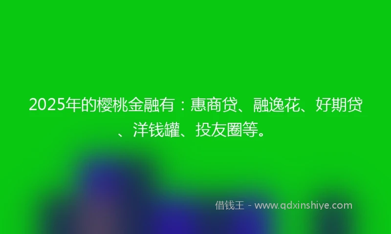 2025年的樱桃金融有：惠商贷、融逸花、好期贷、洋钱罐、投友圈等。