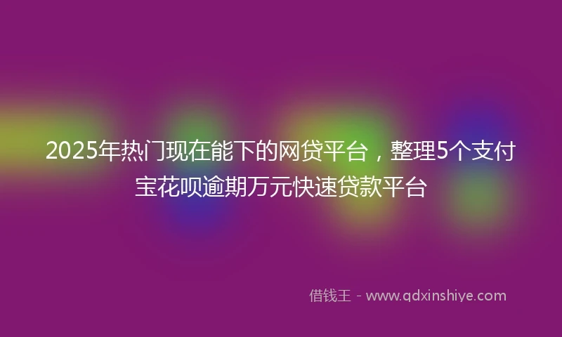 2025年热门现在能下的网贷平台，整理5个支付宝花呗逾期万元快速贷款平台