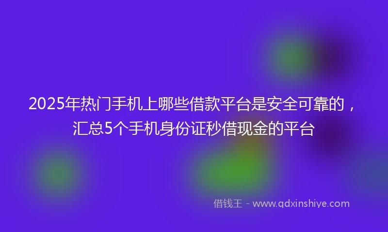 2025年热门手机上哪些借款平台是安全可靠的，汇总5个手机身份证秒借现金的平台