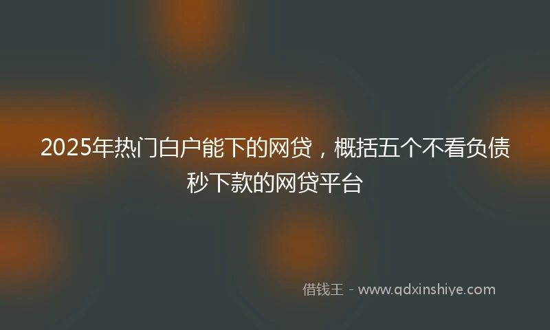 2025年热门白户能下的网贷，概括五个不看负债秒下款的网贷平台