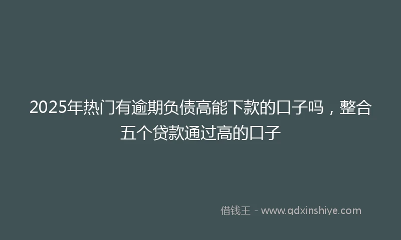 2025年热门有逾期负债高能下款的口子吗，整合五个贷款通过高的口子
