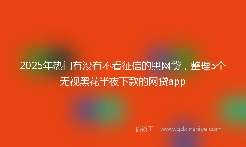 2025年热门有没有不看征信的黑网贷，整理5个无视黑花半夜下款的网贷app