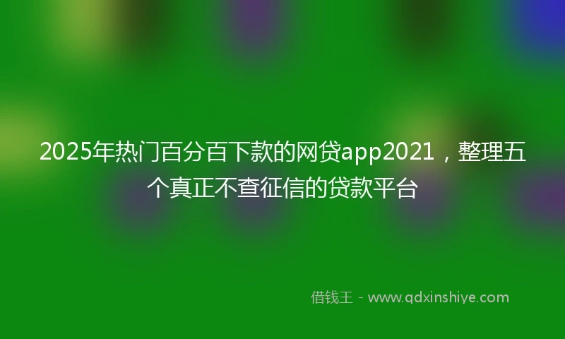 2025年热门百分百下款的网贷app2021，整理五个真正不查征信的贷款平台