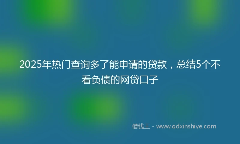 2025年热门查询多了能申请的贷款，总结5个不看负债的网贷口子