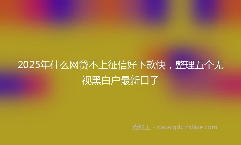 2025年什么网贷不上征信好下款快，整理五个无视黑白户最新口子