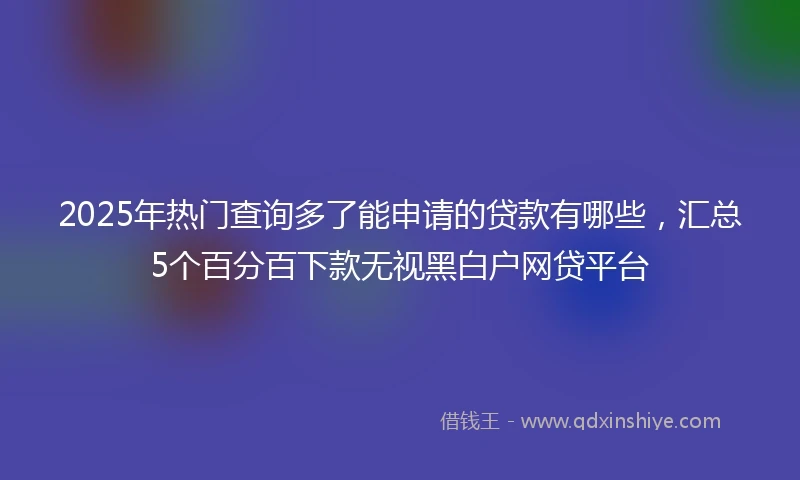 2025年热门查询多了能申请的贷款有哪些，汇总5个百分百下款无视黑白户网贷平台