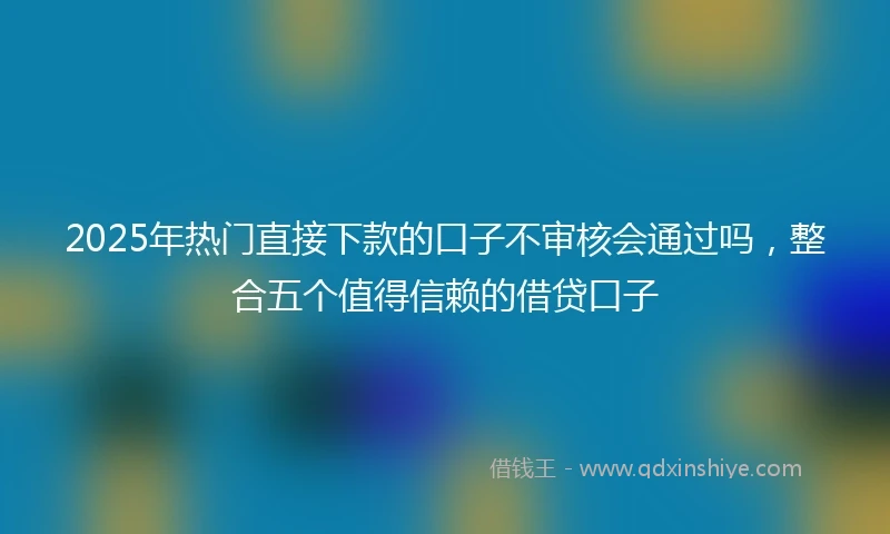 2025年热门直接下款的口子不审核会通过吗，整合五个值得信赖的借贷口子