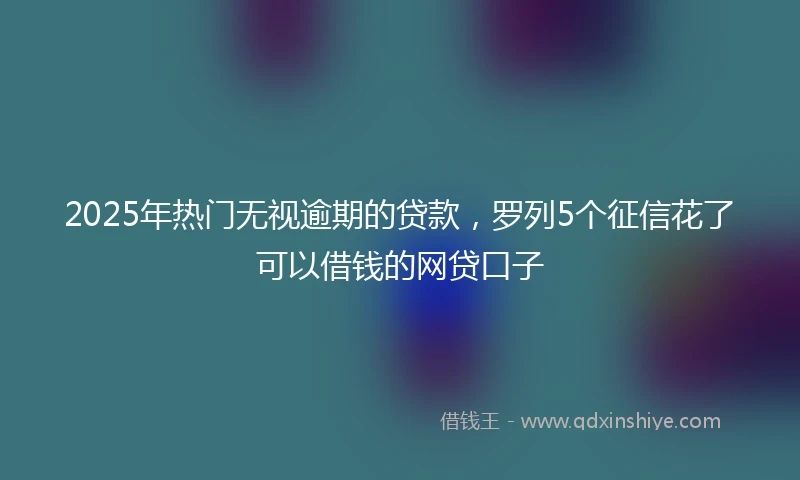 2025年热门无视逾期的贷款，罗列5个征信花了可以借钱的网贷口子