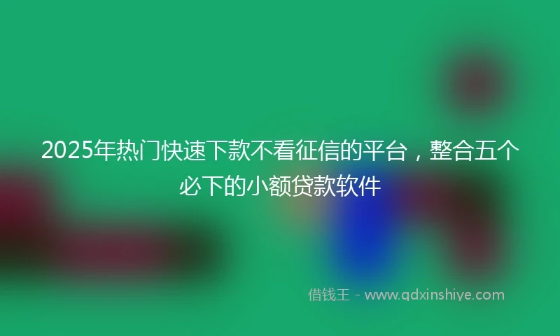 2025年热门快速下款不看征信的平台，整合五个必下的小额贷款软件