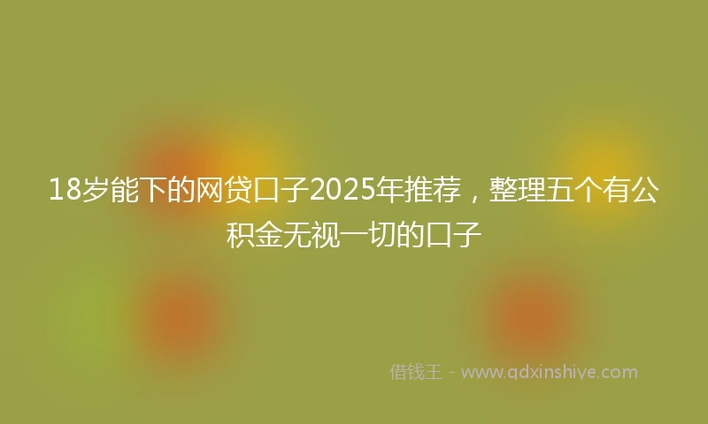 18岁能下的网贷口子2025年推荐，整理五个有公积金无视一切的口子