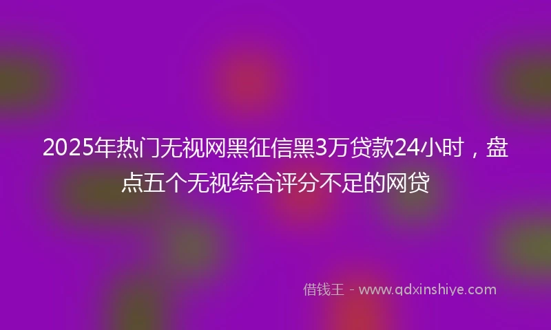 2025年热门无视网黑征信黑3万贷款24小时，盘点五个无视综合评分不足的网贷