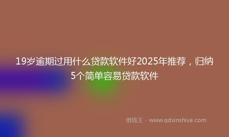 19岁逾期过用什么贷款软件好2025年推荐，归纳5个简单容易贷款软件